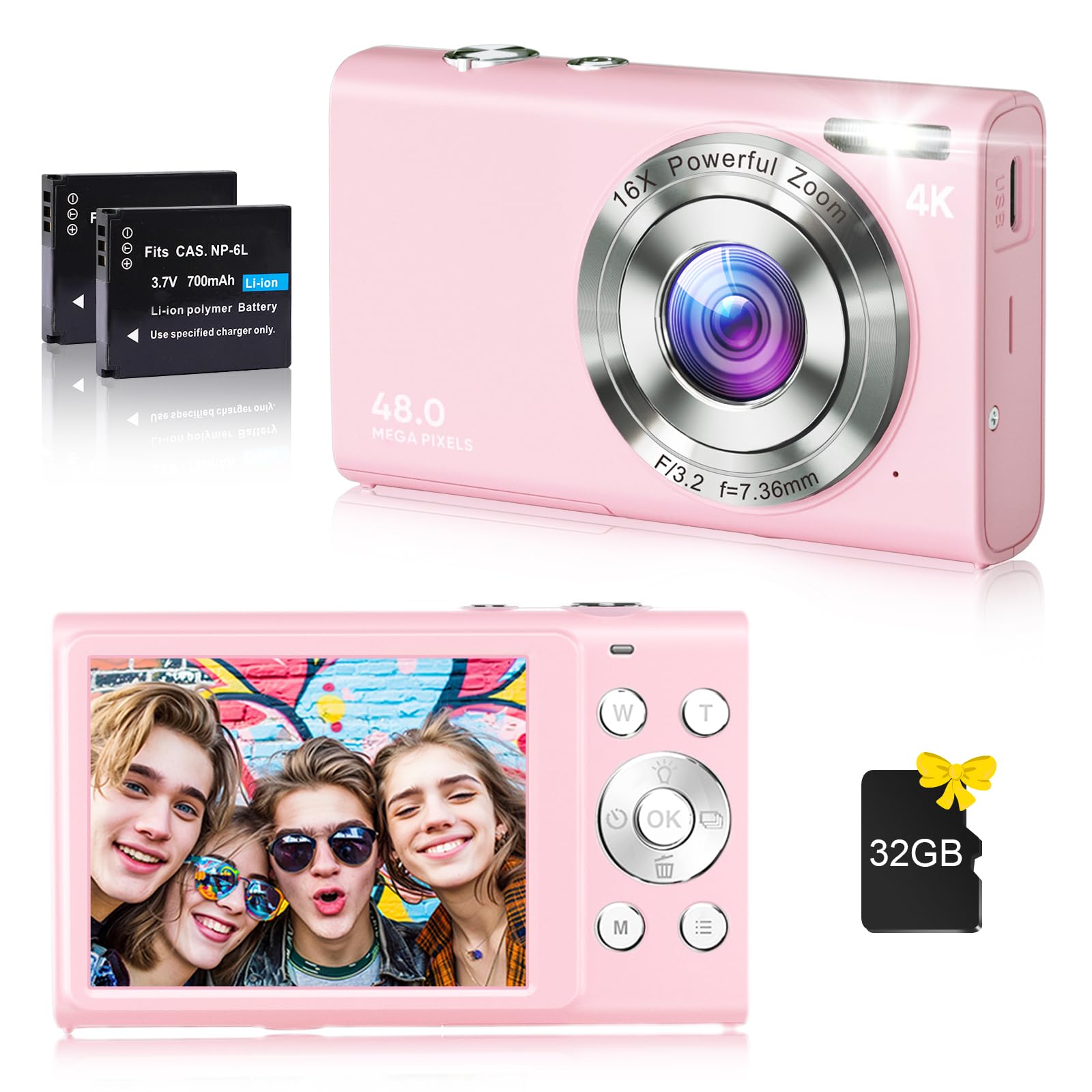 UHD 5K digital camera ピンク デジカメ a4033 UHD 5K digital camera ピンク デジカメ a4033 - メルカリ